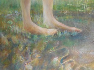 Voetjes, detail van een schilderij gemaakt door Lida de Zeeuw. www.lida-art.nl