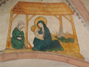 kerststal plafond kerk basel