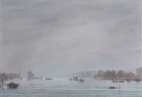 Bocht IJssel in de mist M Kranendonk