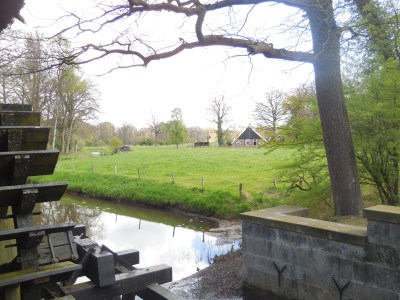 landschap met watermolen