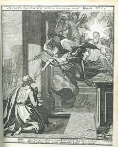 Jesaja VI 6-7 - Jesaias lippen met eene gloeiende koole aangeroert