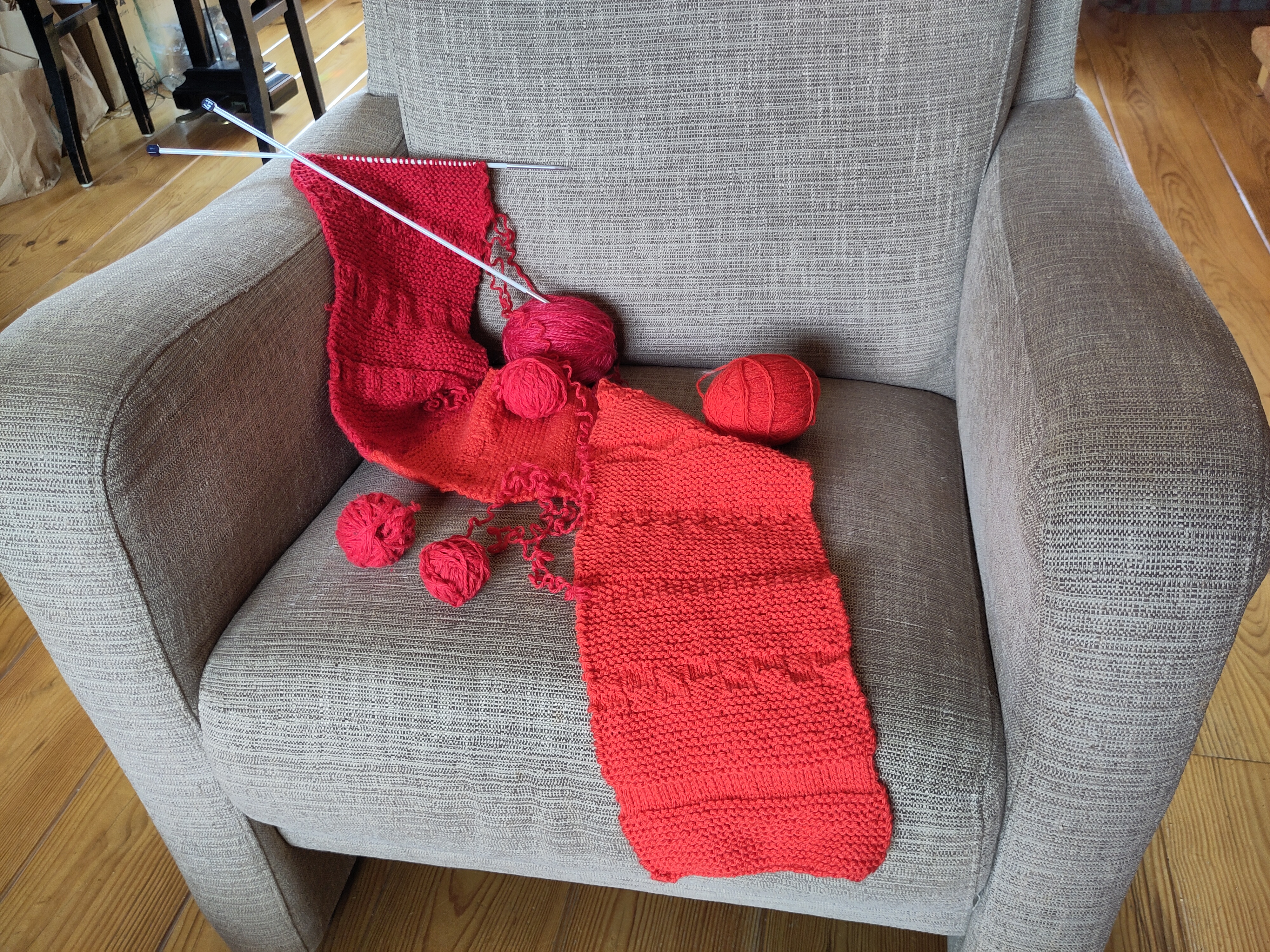 klimaatbreien, rode sjaal